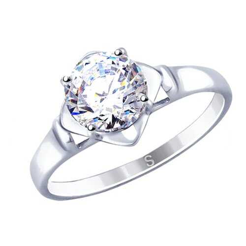 Кольцо женское SOKOLOV из серебра со Swarovski Zirconia 89010112 р.18 в Пандора