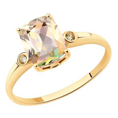 Кольцо женское SOKOLOV из золота с топазами Swarovski 714908 р.17.5 в Пандора