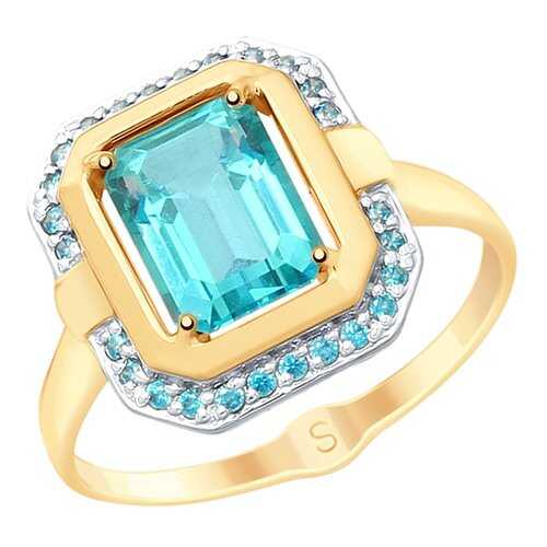 Кольцо женское SOKOLOV из золота с топазами Swarovski и фианитами 715352 р.17 в Пандора