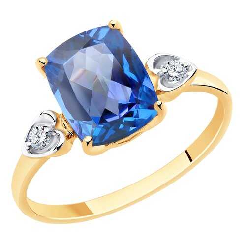 Кольцо женское SOKOLOV из золота с топазом и фианитами Swarovski 715894 р.16.5 в Пандора