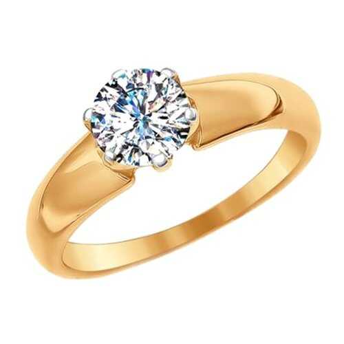 Помолвочное кольцо женское SOKOLOV из золота со Swarovski Zirconia 81010236 р.17 в Пандора