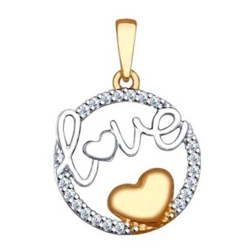 Подвеска «Love» с фианитами SOKOLOV 93030326 в Пандора