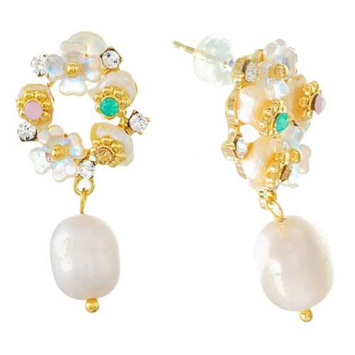 Серьги Corona Style B006E11066 золотистые в Пандора