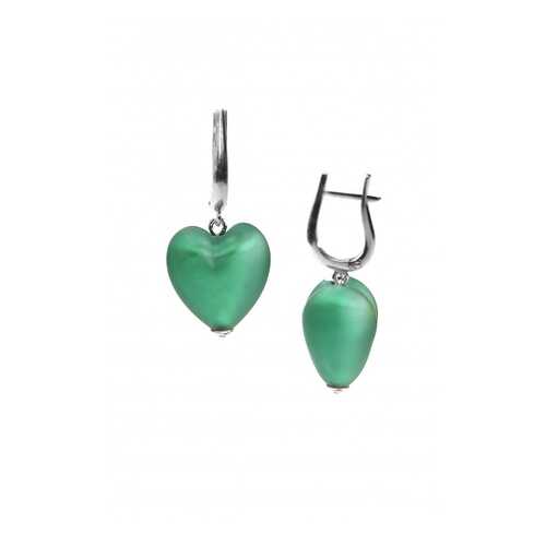 Серьги Cuori изумрудные в Пандора