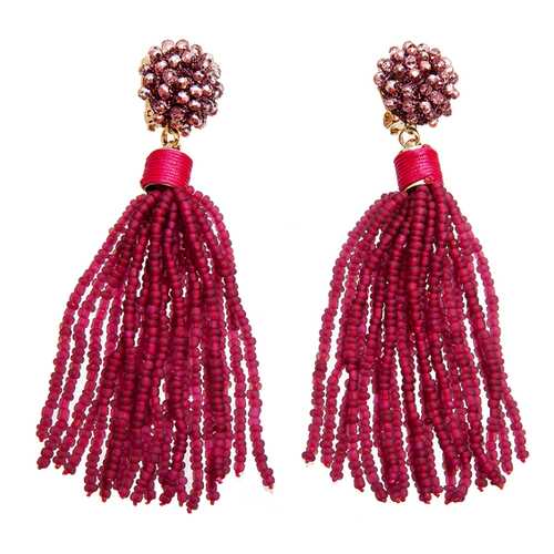 Серьги Jaffrey de Marenta ER802086 розовые, бордовые в Пандора