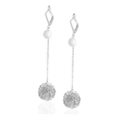 Серьги Lattrice 53577618 белые в Пандора
