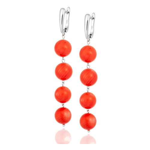 Серьги Lattrice, вставка коралл, артикул 54657003 в Пандора