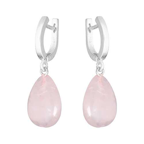 Серьги My-bijou Висюльки кварц розовый 4 см в Пандора