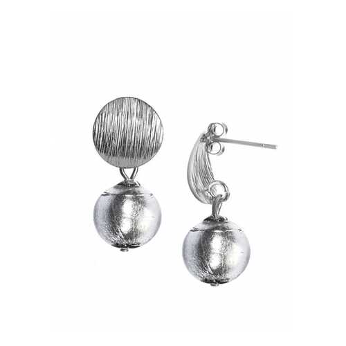 Серьги Perla Metallo Silver Rotondo 09030615 серые в Пандора