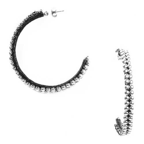 Серьги женские ORI TAO OT-12-29174 серебристые/черные в Пандора
