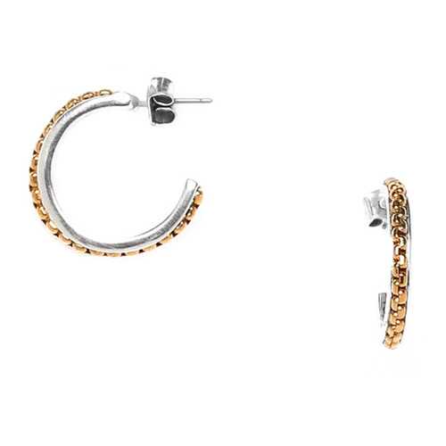 Серьги женские ORI TAO OT-12-29282 серебристые/золотистые в Пандора